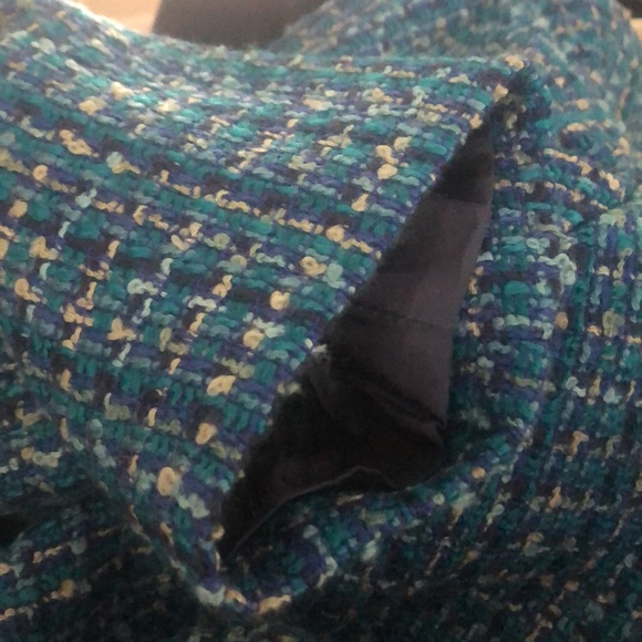 Vintage Women's Turquoise Blue Tweed Eclectic Grandpa Jacket size 8 - Picture 8 of 10